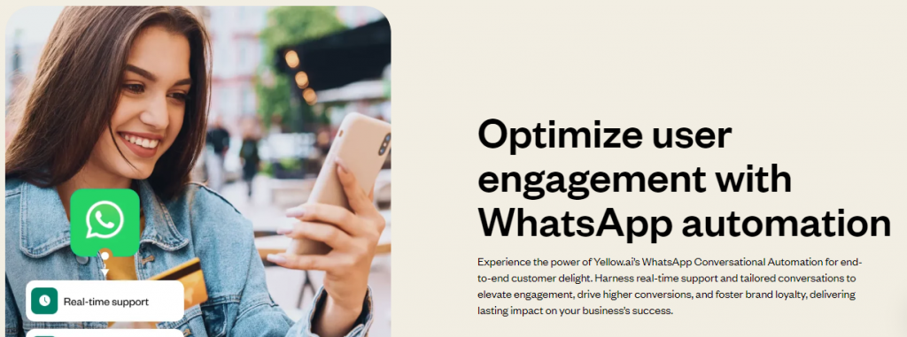 Yellow.ai's WhatsApp Business API- Website Page